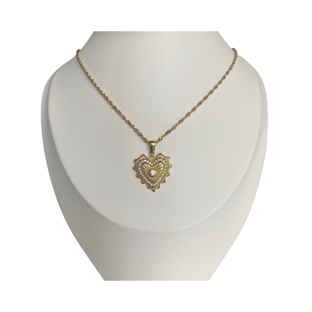 naszyjnik z Cyrkonią w Sercu