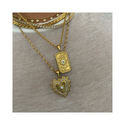 naszyjnik z Cyrkonią w Sercu