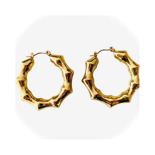 Bambusowe kolczyki Duże Koła